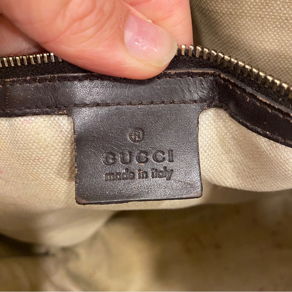 AUTHENTIC 💕Gucci💕 GG Canvas Web Half Moon Hobo Bag - Picture 11 of 16